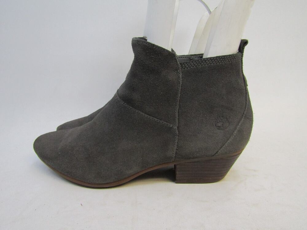 Timberland Womens Size 10 M Gray Suede Zip Ankle Fashion Boots Bootie